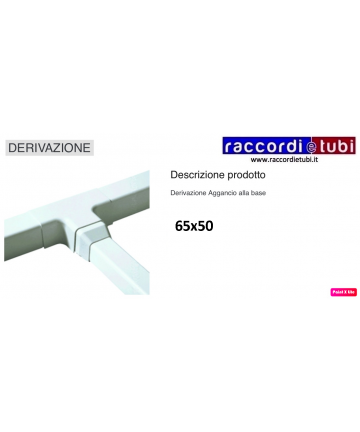 T-Stück für Kanäle mm.65x50