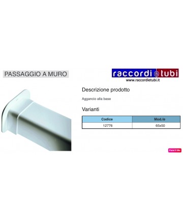 WANDDURCHGANG mm.65X50 FÜR...