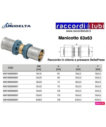 MANICOTTO DIAMETRO 63mm