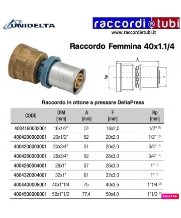 RACCORDO DIRITTO F/F...
