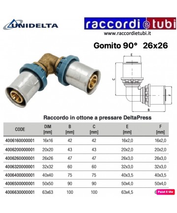 GOMITO 90' INTERMEDIO D.26mm