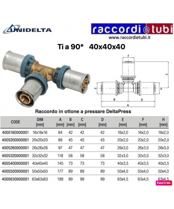 TEE 90' INTERMEDIO 40X40X40