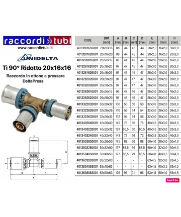 REDUZIERTER TEE D.20x16x16mm