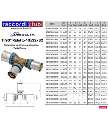 REDUZIERTE TEE D.40x32x32mm