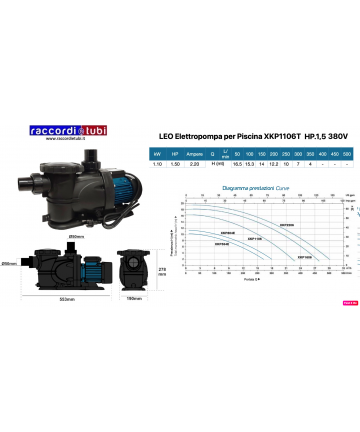 POOLPUMPE 380V HP.1,5 LEO...