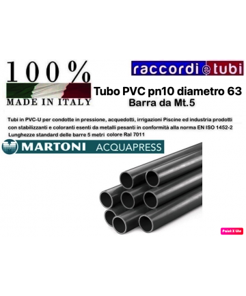 TUBO PVC D.63 PN/10 BARRA...