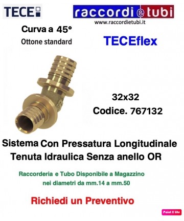 GOMITO A 45° TECEflex 32
