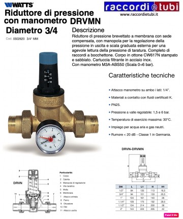 DRUCKMINDERER WATTS DRVMN 3/4