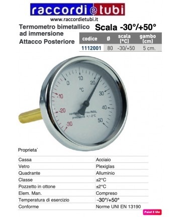 Bimetallthermometer -30/50...