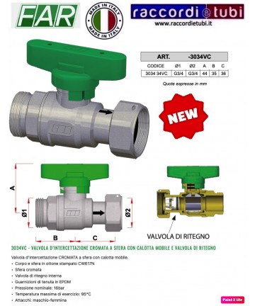 ABSCHNEIDVENTIL 3/4...