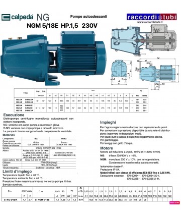 ELEKTROPUMPE CALPEDA HP.1,5...