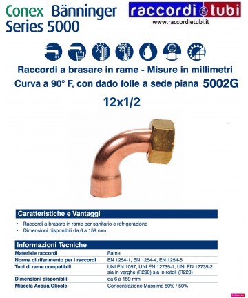 Curva a 90° con dado folle...