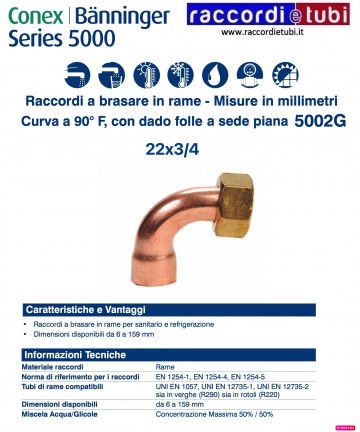 Curva a 90° con dado folle...