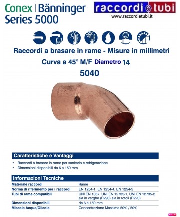 CURVA 45° MASCHIO FEMMINA...