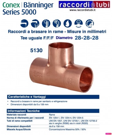 TEE F/F/F DIAMETRO 28x28x28mm