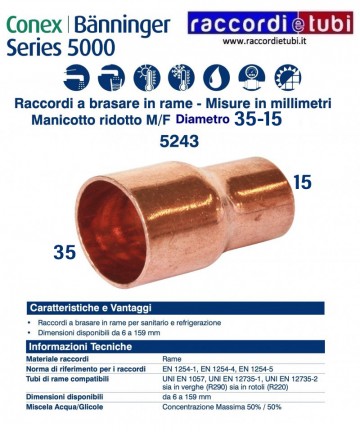 REDUZIERSTÜCK M/F D. 35x15mm