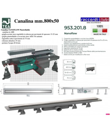 DUSCHKANAL 800X50mm TEA OMP...