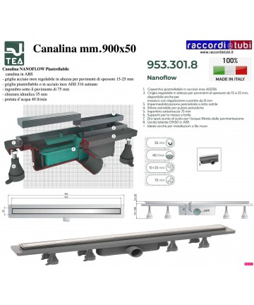 DUSCHKANAL 900X50mm TEA OMP...