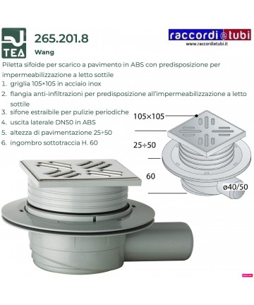 ABS-BODENABLAUF D.40mm...