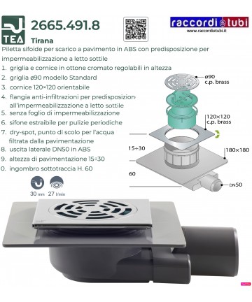 BODENABFLUSS ABS INOX...