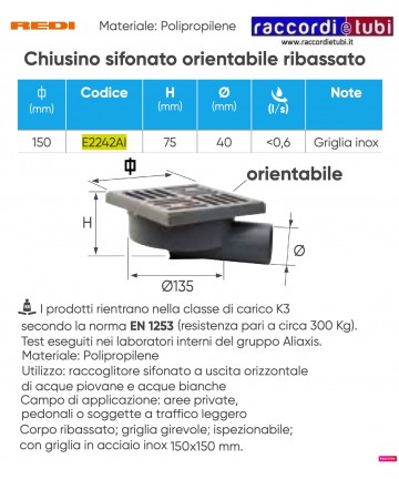 SIFONKASTEN CM.15X15 REDI...