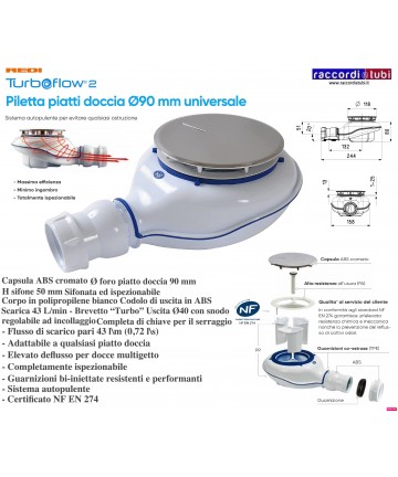 FLACHDUSCH-SIFON REDI Ø90...