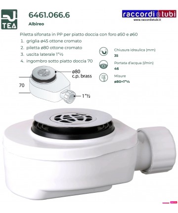 FLACHE DUSCHSYFON DIAMETER...