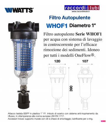 FILTRO WATTS WHOF1 DIAMETRO...