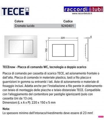 PLACCA TECEnow CROMO LUCIDO...