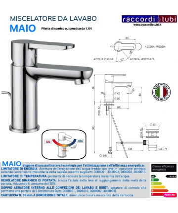 MISCELATORE LAVABO MAIO ECO...