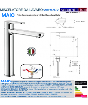 MISCELATORE LAVABO MAIO ECO...