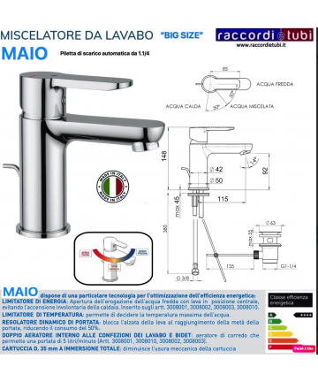 MISCELATORE LAVABO MAIO ECO...