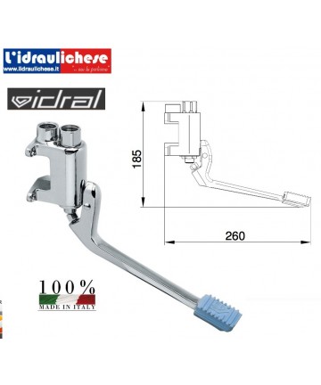 R525283 Miscelatore rubinetto esterno a pedale per fissaggio a parete,  cromato R525283