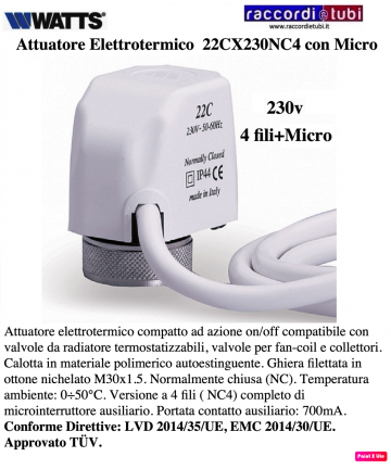 ATTUATORE WATTS 22CX 230V...