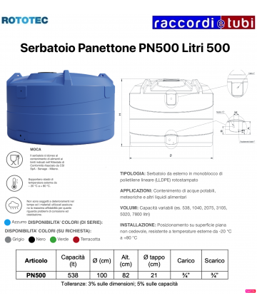 PANETTONE-TANK PN500 LT.500...