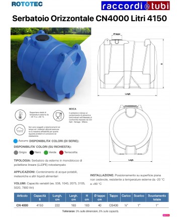 WASSERTANK HORIZONTAL...