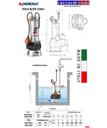 TAUCHPUMPE PEDROLLO VXm8/35