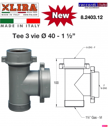 TEE 3 WEGE DRUCKSTÜCK 40...