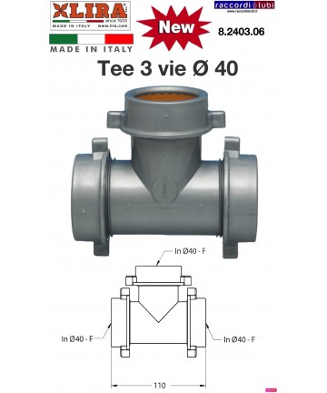 TEE 3-WEGE DURCHMESSER 40...