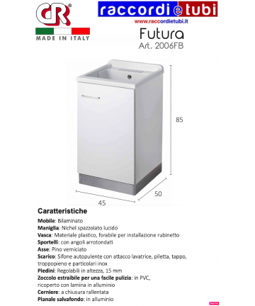 LAVATOIO FUTURA 45x 50cm...