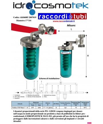 POLYPHOSPHATE DOSER 3/4'' F...