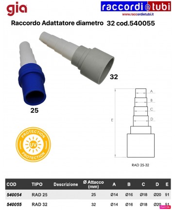 ADAPTERSTÜCK 32X14*16*18*20