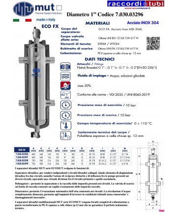 MUT HYDRAULIKSEPARATOR INOX...