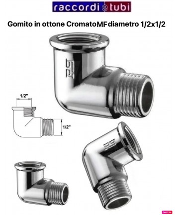 GOMITO OTTONE CROMATO MF 1/2''