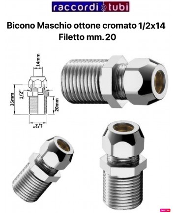 BICONO MASCHIO 1/2''x14mm...