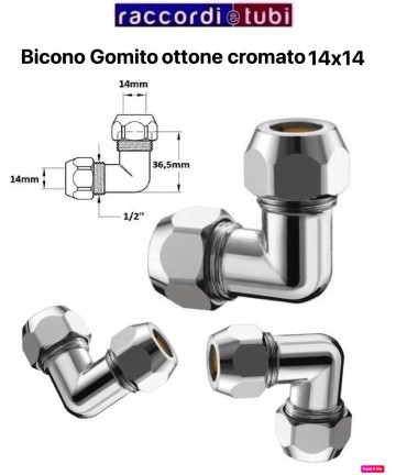 GOMITO BICONO 90' IN OTTONE...