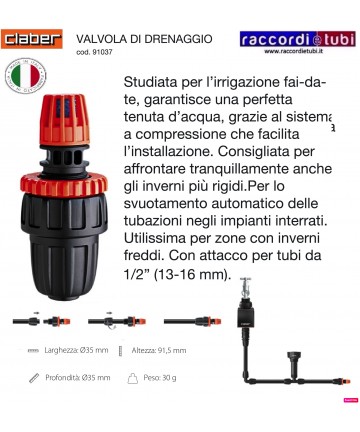 DRAINAGE VALVE CLABER 91037