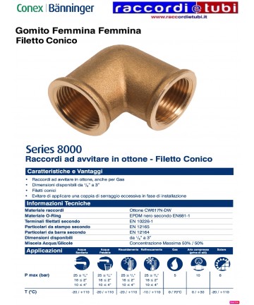 BRASS ELBOW WITH CONICAL...