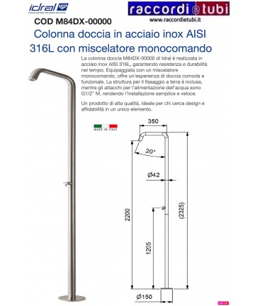 DOCCIA ACCIAIO INOX IDRAL...
