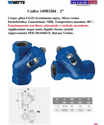 KUGELVENTIL WATTS 2" 149B3205